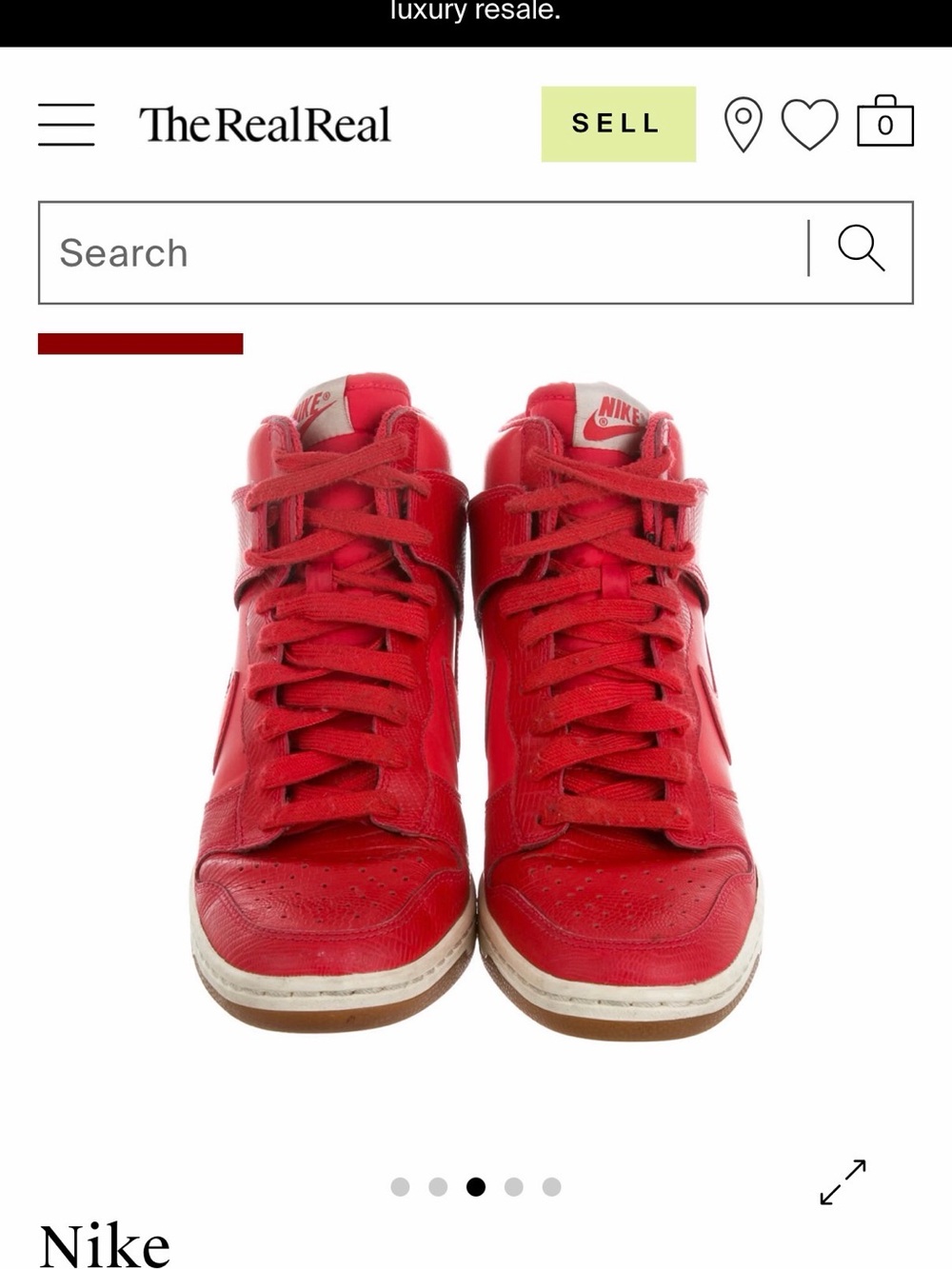 Nike Women’s Red High-Top Wedge Sneakers - Picture 3 of 5